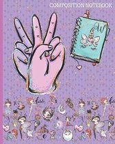 W Composition Notebook: Monogrammed Initial Primary School Wide Ruled Interior Notebook