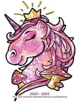 2020 - 2023 Four Year Monthly Calendar Planner and Notebook: Magic Unicorn Princess