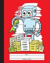 Robot Primary Journal: Composition Notebook for Kids Grade K-2, Draw and Write Journal