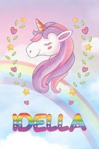 Idella: Idella Unicorn Notebook Rainbow Journal 6x9 Personalized Customized Gift For Someones Surname Or First Name is Idella