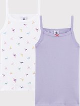 Petit Bateau - Set van 2 meisjeshemden met schouderbandjes met vogelprint - Multico - Vrouwen - Maat 104