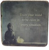 Quote magneet 6x6 cm Train your mind to be