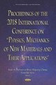 Proceedings of the 2018 International Conference on Physics, Mechanics of New Materials and Their Applications Materials Science and Technologies