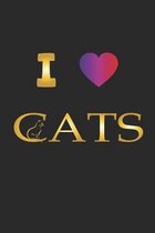 Cats: Notizbuch, Notizheft, Notizblock Geschenk-Idee f�r Katzen Fans Karo A5 120 Seiten