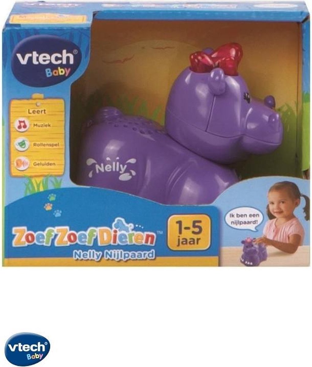 VTech - Hippo Nelly - Zoom Zoef Animals - Capteur magique - Figurine jouet  - Violet 