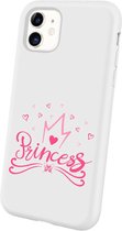 Apple Iphone 11 siliconen prinsessen tekst hoesje - Wit - Princess