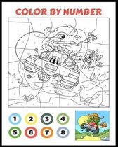 Color by Number: Stress Relieving Designs Birds Butterflies Coloring book, Large Print Color by Number