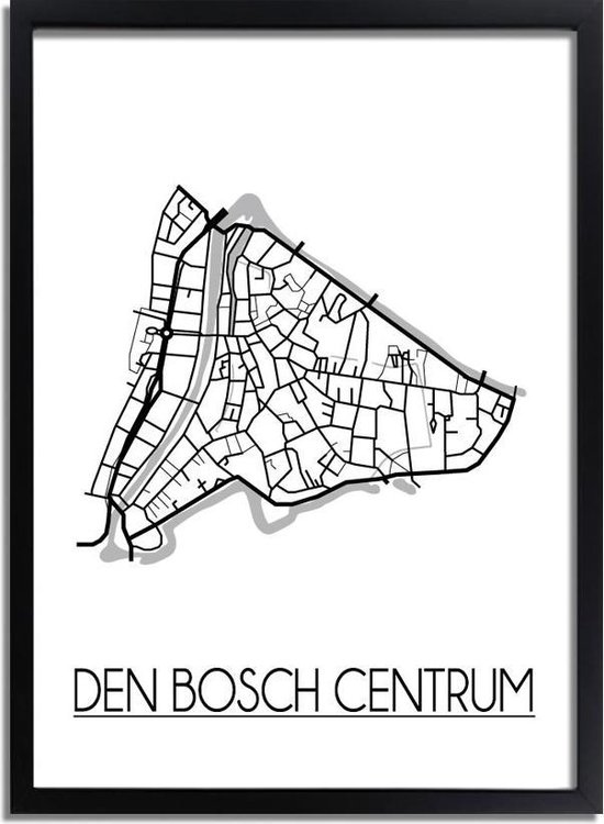 DesignClaud Den Bosch centrum Plattegrond poster B2 poster (50x70cm) |  bol.com