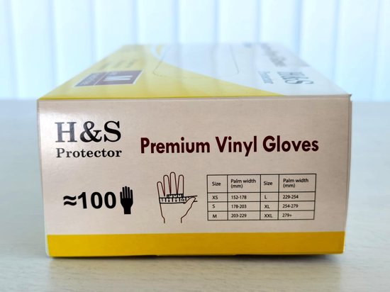 Wegwerp handschoenen - Vinyl handschoenen - Wit - Poedervrij - maat XL - doos 100 stuks - HS Protector