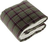 iSleep Plaid Bing - Knuffeldeken - Geruit (Dessin 3) - 150x200 cm - Donker Groen