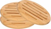 3x Houten pannenonderzetters rond 20 cm - Zeller - Keukenbenodigdheden - Kookbenodigdheden - Pannen/schalen onderzetters van hout
