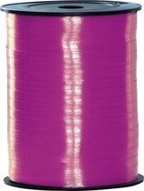 Fuchsia roze sier cadeau lint 500 meter x 5 milimeter breed - Feestartikelen en versiering