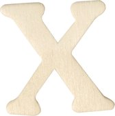 Houten letter X 4 cm