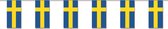 Papieren slinger Zweden 4 meter - Zweedse vlag - Supporter feestartikelen - Landen decoratie/versiering