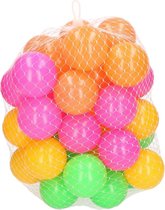 80x Ballenbak ballen neon kleuren 6 cm - Speelgoed - Ballenbakballen in felle kleuren