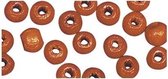 Oranje hobby kralen van hout 10mm - 52 stuks - DIY sieraden maken - Kralen rijgen hobby materiaal