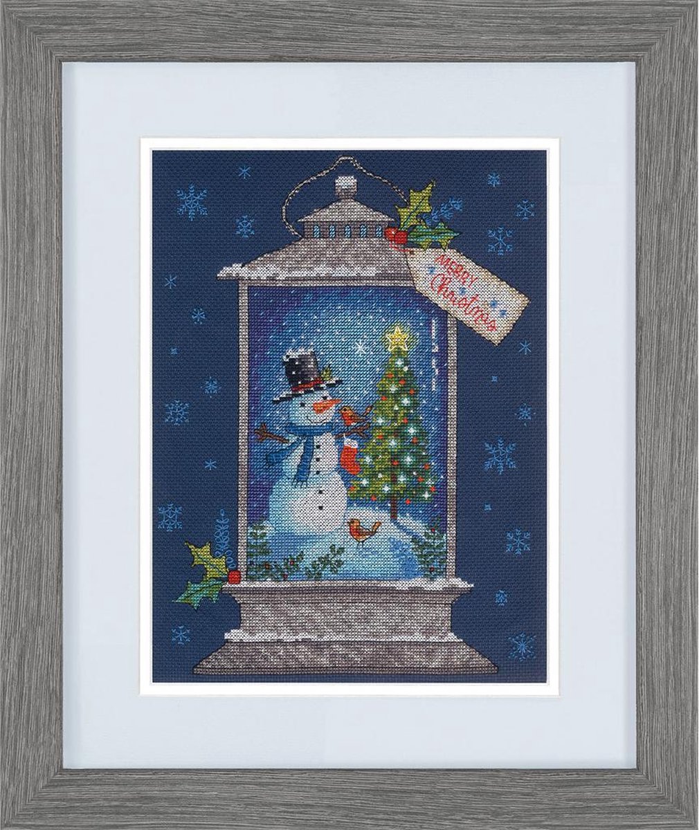 Snowman Lantern Aida telpakket Dimensions