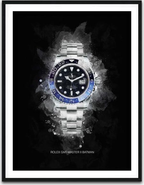 Luxe Fotolijst Rolex GMT Batman 32,5 x 42,5 cm | Rolex Schilderij |  Wanddecoratie | bol.com
