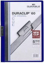 Klemmap Durable Duraclip A4 3mm 30 vellen blauw | 25 stuks