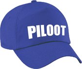 Piloot verkleed pet blauw voor kinderen - piloten baseball cap - carnaval verkleedaccessoire voor kostuum
