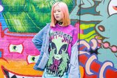 Don't be sad, be rad Alien Shirt |Goth | Graffiti | Skater | Emo | Alternatief | Feestje | Gothic | Rock | Uniek | Trendy | Hot | Unisex Maat XXL/XXXL