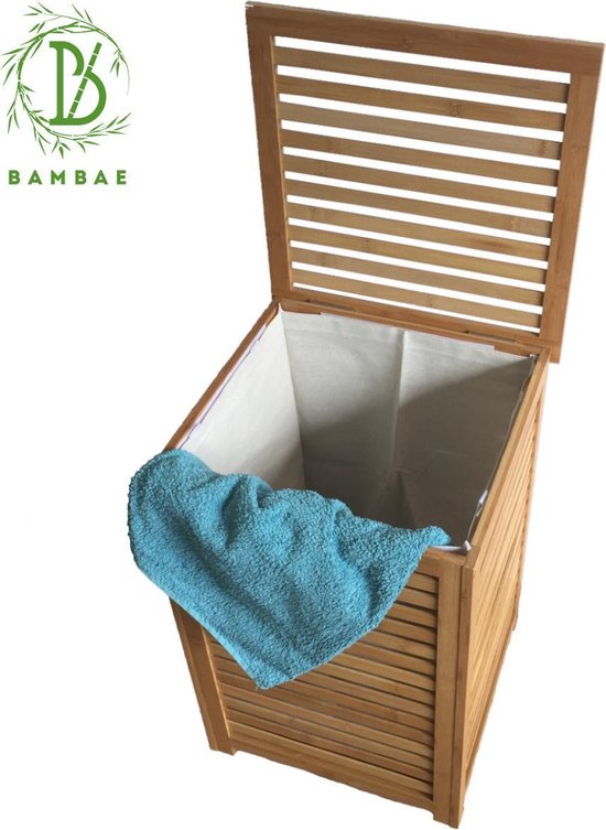 Zachte voeten Gouverneur Brawl Luxe Wassorteerder van Bamboe - Wasmand met 2 Vakken - Waskorf met deksel -  Wasbox -... | bol.com