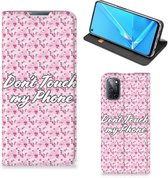 Hoesje OPPO A52 | A72 Bookcase Flowers Pink Don't Touch My Phone