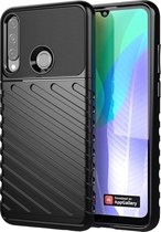 Hoesje voor Huawei Y6p - Back cover - Flexibel TPU - Schokbestendig - Zwart