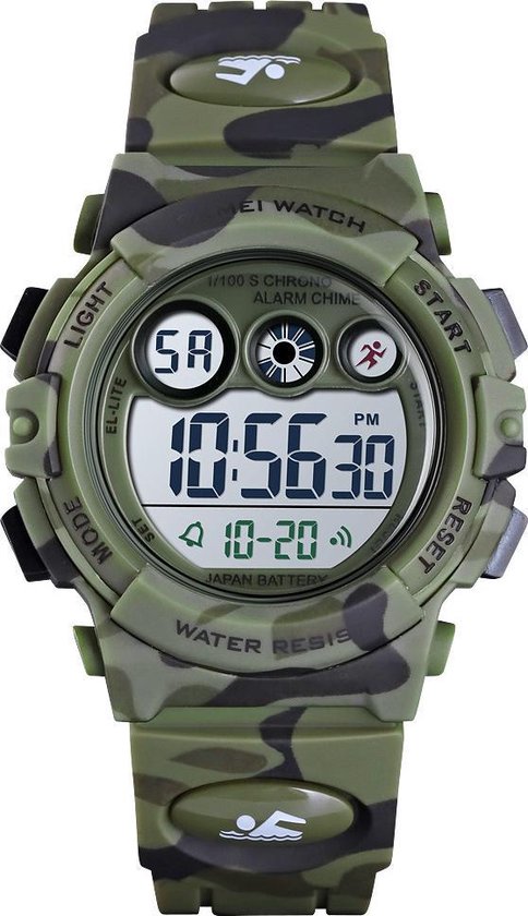 Merkloos - Kinderhorloge - Groen - waterproof - SKMEI