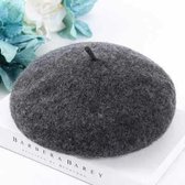 MINIIYOU - Meisjes baret 4-6 jaar - 100% wol - Donkergrijs - Hoofdomvang 42 cm