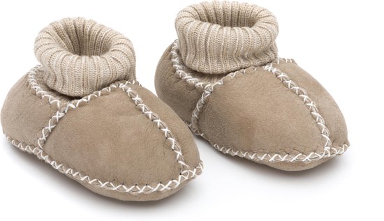 Fillikid Chaussons de bébé 100% cuir d'agneau - Beige - Taille 19/20 - Fillikid