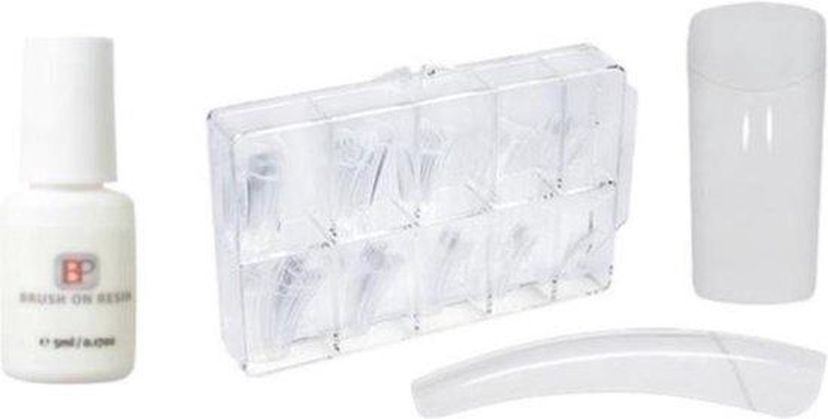 Goedkoopste Nageltips 100 stuks Transparant 5 ml nagellijm - Acrylnagels - Tips - Kunstnagels pakket