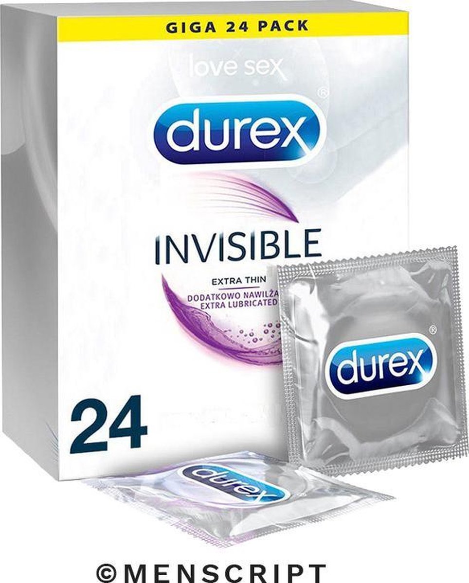 Durex Invisible Extra Thin Extra Lubricated Super Cienkie