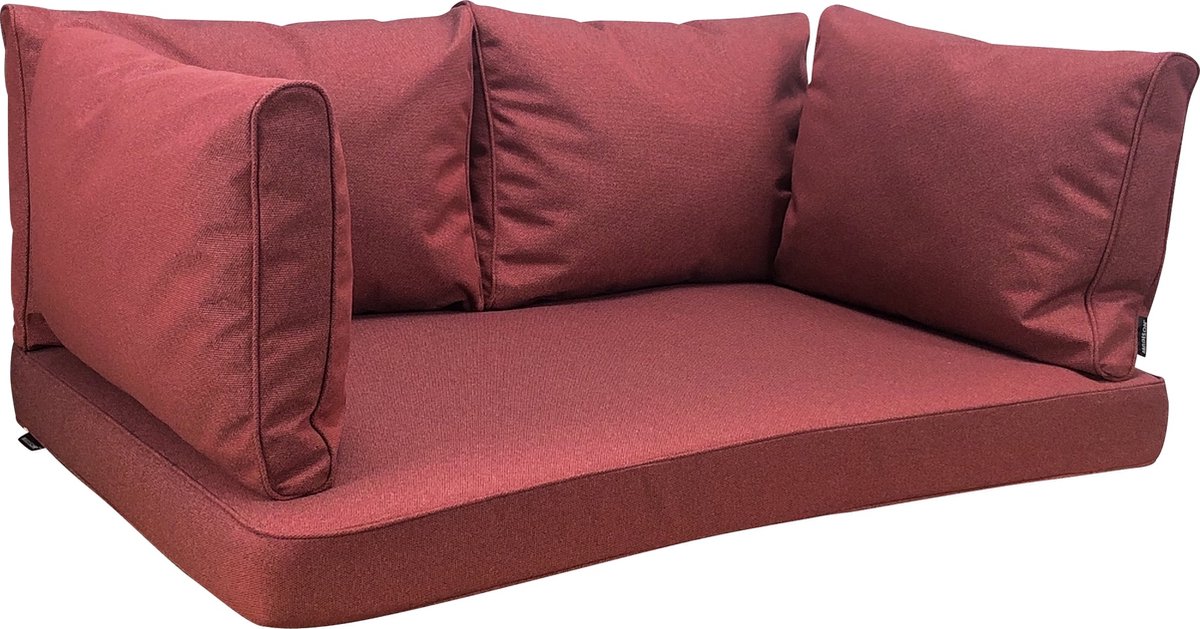 Madison - Loungekussen - Tuinkussen - Palletkussen - Rugkussen - Waterbestendig - 5-delig - 120 x 80cm - Manchester Rood Hoogwaardig waterbestendig rood loungekussen voor palletmeubelen, 5-delig, afmetingen 120x80 cm, merk Madison.