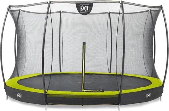 EXIT Silhouette inground trampoline ø305cm met veiligheidsnet - groen