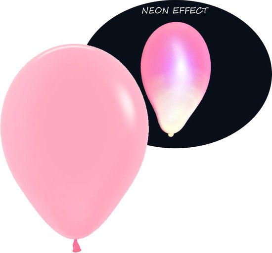 Eerbetoon kaart royalty Neon UV rode ballonnen - 100 stuks | UV Feest Ballonnen | bol.com