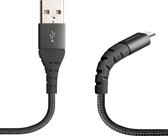 SBS Unbreakable USB-A naar Micro USB Kabel 1 Meter - Zwart