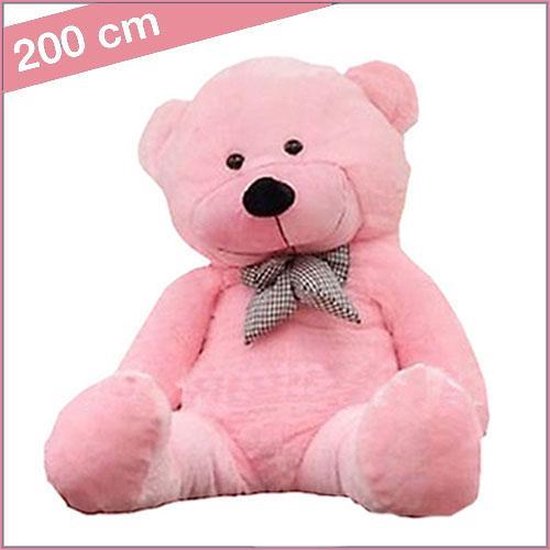 plug Levendig wenselijk Grote roze knuffelbeer 2 meter - Reuze teddybeer roze - Grote originele  knuffelbeer... | bol.com