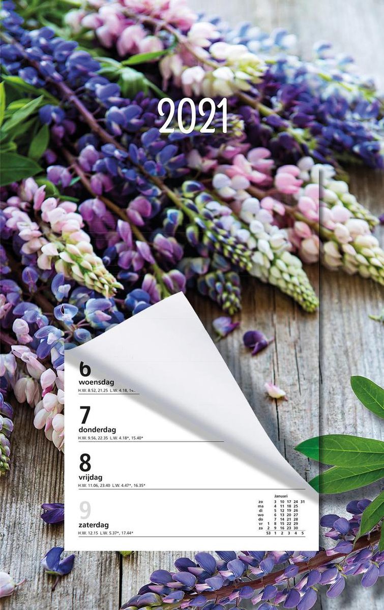 Week scheurkalender MGPcards 2021 - Scheurkalender - 1 week/1 pagina - Lupine - 21 x 34 cm - MGPcards