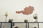 HOUTEN WANDDECORATIE / WOODEN WALL DECORATION - MUURDECORATIE / WALL ART - LANDKAART OOSTENRIJK / COUNTRY MAP AUSTRIA - 48 x 25cm - DONKER HOUT / DARK WOOD - WANDFIGUUR ÖSTERREICH