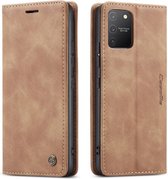 CaseMe Book Case - Samsung Galaxy S10 Lite Hoesje - Bruin