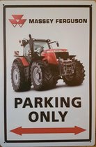 Massey Ferguson Parking Only tractor Reclamebord van metaal METALEN-WANDBORD - MUURPLAAT - VINTAGE - RETRO - HORECA- BORD-WANDDECORATIE -TEKSTBORD - DECORATIEBORD - RECLAMEPLAAT -