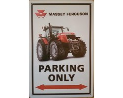 Massey Ferguson Parking Only tractor Reclamebord van metaal METALEN-WANDBORD - MUURPLAAT - VINTAGE - RETRO - HORECA- BORD-WANDDECORATIE -TEKSTBORD - DECORATIEBORD - RECLAMEPLAAT - WANDPLAAT - NOSTALGIE -CAFE- BAR -MANCAVE- KROEG- MAN CAVE