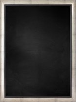 Zwart Krijtbord met Polystyrene Lijst - Zilver / Zwart - 69 x 89 cm - Lijstbreedte: 45 mm - Tweekleurig