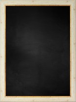 Zwart Krijtbord met Polystyrene Lijst - Creme Wit / Goud - 79 x 109 cm - Lijstbreedte: 45 mm - Tweekleurig