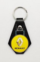 Sleutelhanger - Renault - Leer - Leather - Metaal - Auto