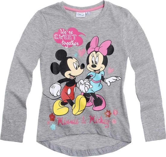 Disney Minnie Mouse longsleeve - grijs - maat 122/128