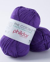 Phildar Phil Coton 3 violet Pack 10 x 50 gram