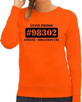 Boeven verkleed sweater isolation cel oranje dames - Boevenpak/ kostuum - Verkleedkleding L
