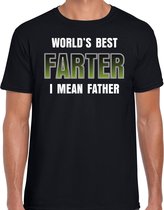 Worlds best farter I mean father / beste scheten later / vader fun t-shirt zwart voor heren - fun tekst shirt / outfit / vaderdag / kleding S